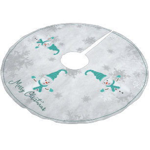 Blauwgroen Leuke Sneeuwman Boom Rok Kerstboom Rok