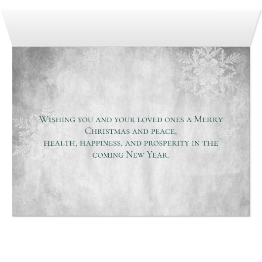 Blauwgroen Leuke Sneeuwman Vakantie Groet Kaart (Binenzijde Horizontaal (Onderkant))