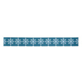 Blauwgroen Lichtblauw Wit Sneeuwvlok Kerst Lint (Voorkant)