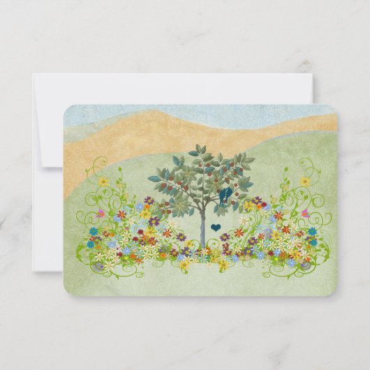 Blauwgroen liefdesvederzwijn RSVP (Achterkant)