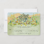 Blauwgroen liefdesvederzwijn RSVP (Voorkant)