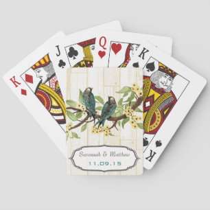 Blauwgroen-liefdesweddenschap Gift-speelkaart Speelkaarten