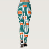 Blauwgroen lijnen en boxen leggings (Achterkant)