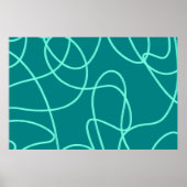 Blauwgroen lijnkunst poster (Voorkant)