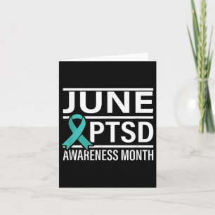 Blauwgroen lint juni PTSS Awareness Month Kaart
