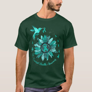Blauwgroen Lint-luipaard zonnebloem Cervicale Heal T-shirt