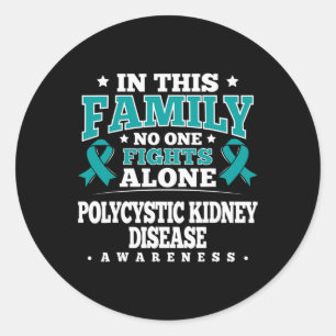 Blauwgroen lint - overlevende van polycystische ni ronde sticker