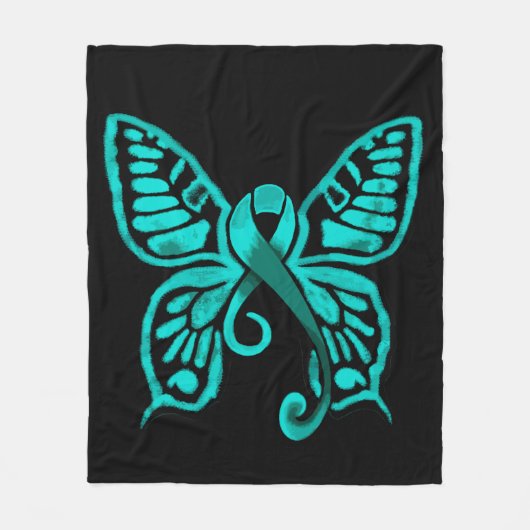 Blauwgroen lintvlinder! fleece deken (Voorkant)