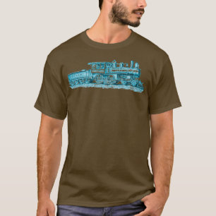 Blauwgroen locomotief t-shirt