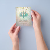 blauwgroen lotusbloemenschoonmaakster flyer (Hand)