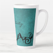 Blauwgroen Lovevogels Aangepaste latte Mok (Rechts)