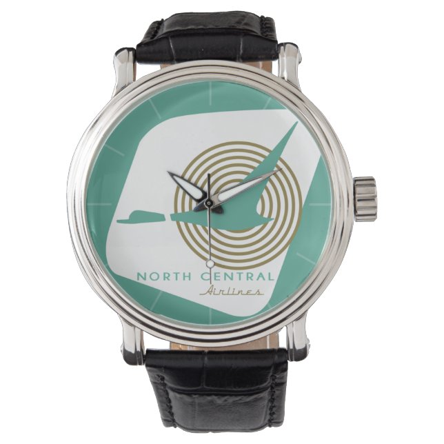 Blauwgroen luchtlijn Wristwatch, middeleeuwen Horloge (Voorkant)