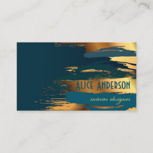 Blauwgroen luxe goudvormer moderne glazen ontwerpe visitekaartje