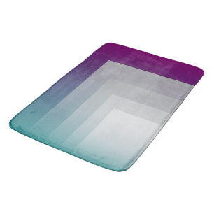 Blauwgroen magenta grijs badmat