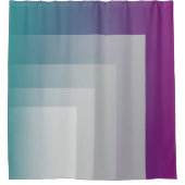 Blauwgroen magenta grijs douchegordijn (Voorkant)