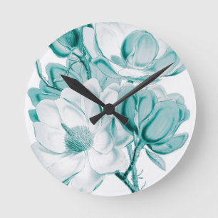 Blauwgroen Magnolia Dream Ronde Klok