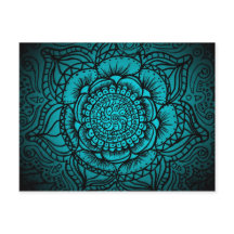 Blauwgroen Mandala Briefkaart