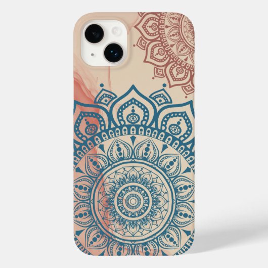 Blauwgroen Mandala Case-Mate iPhone Case (Achterkant)
