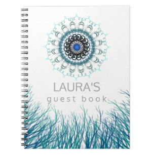 Blauwgroen Mandala Yoga Meditation Damask Holistic Notitieboek