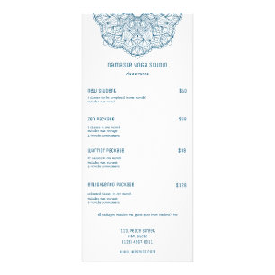 Blauwgroen Mandala Yoga Reiki Massage Handrawn Man Reclamekaart