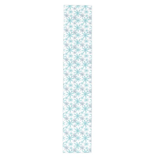 Blauwgroen marine Snowflake Pattern Holiday Medium Tafelloper (Voorkant)