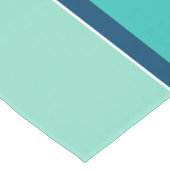 Blauwgroen marine wit gestreepte aangepaste tekst korte tafelloper (Hoek)