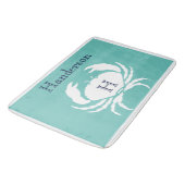 Blauwgroen marineblauw witte krab Nautical Kitchen Badmat (Gekanteld)