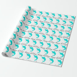 Blauwgroen Marlin Wrapping Paper Cadeaupapier