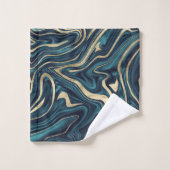 Blauwgroen marmer Blue Gold Marble #1 Bad Handdoek (Wasdoekje)