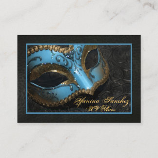 Blauwgroen Masquerade RSVP-Visitekaartjes Informatiekaartje