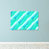 blauwgroen Maui-golven patroon Canvas Afdruk (Insitu (Houten vloer))