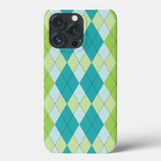Blauwgroen Melon Mod Argyle Case-Mate iPhone Case (Achterkant)