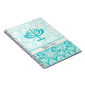 Blauwgroen Menorah Notitieboek (Rechterzijde)