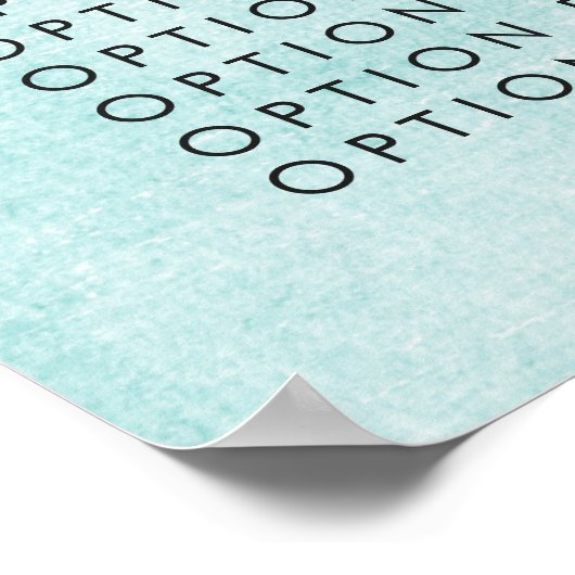 Blauwgroen menu Prijs wandservice Aangepast gedruk Poster (Hoek)