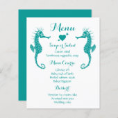 Blauwgroen menuzeepaardhuwelijk - Beach Nautical (Voorkant / Achterkant)