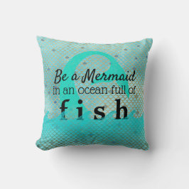 Blauwgroen Mermaid Inspirerend Quote Gold Beach Ho Kussen