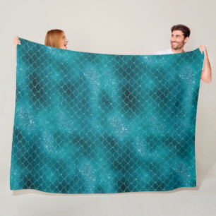 Blauwgroen mermaid Sparkle Fleece Deken