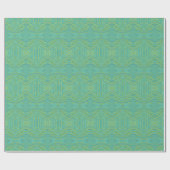 Blauwgroen met blauw en limoengroen cadeaupapier (Vlak)
