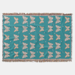 Blauwgroen met Butterflies Throw Blanket Deken