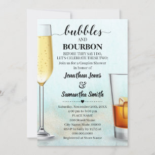 Blauwgroen met Gold Bubbles & Bourbon Ocean Shower Kaart