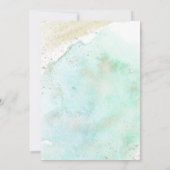 Blauwgroen met Gold Ocean Vrijgezellenfeest Weddin Kaart (Achterkant)