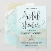 Blauwgroen met Gold Ocean Vrijgezellenfeest Weddin Kaart (Voorkant / Achterkant)