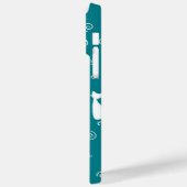 BLAUWGROEN MET WHITE SITE CAT PATTERN Case-Mate iPhone CASE (Achterkant / Links)