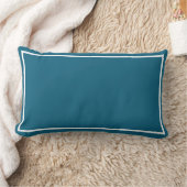 Blauwgroen met Witte Grens Kussen (Deken)