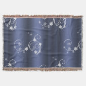 Blauwgroen metallisch, witte cirkels kerstmis deken (Voorkant)