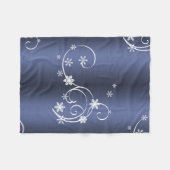 Blauwgroen metallisch, witte cirkels kerstmis fleece deken (Voorkant (Horizontaal))