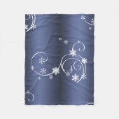 Blauwgroen metallisch, witte cirkels kerstmis fleece deken (Voorkant)