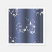 Blauwgroen metallisch, witte cirkels kerstmis servetten (Voorkant)