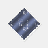 Blauwgroen metallisch, witte cirkels kerstmis servetten (Hoek)