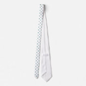 Blauwgroen mini Polka Dot Pattern op White Stropdas (Achterkant)